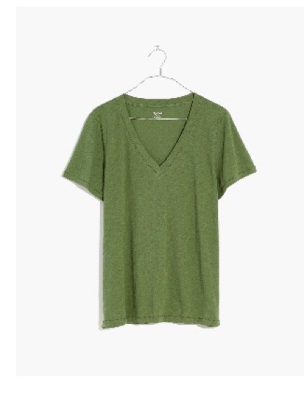 Madewell Women’s Olive V-Neck Short Sleeve Top